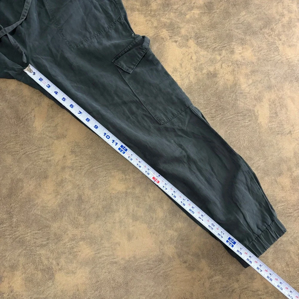 Banana Republic Luxe‎ Lounge Joggers Womens S Orca Grey Linen Blend Cargo Pants